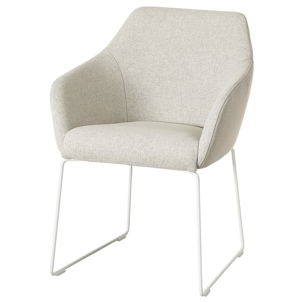 TOSSBERG chair, metal white/Gunnared beige, 42x82x56 cm