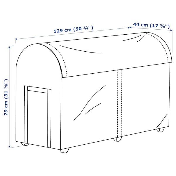 Ikea TOSTERÖ - Storage box, outdoor, black, 129x44x79 cm