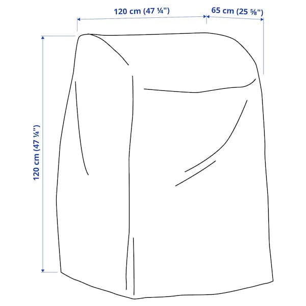 Ikea TOSTERÖ - Cover for outdoor furniture, table and chairs/black, 120x65 cm