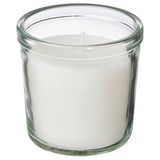TRÅDCYPRESS scented candle in glass, Fresh linen/white, 20 hr
