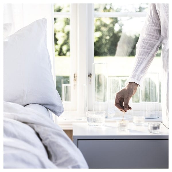 Ikea TRÅDCYPRESS - Scented candle, laundry scent/white,3.5 h