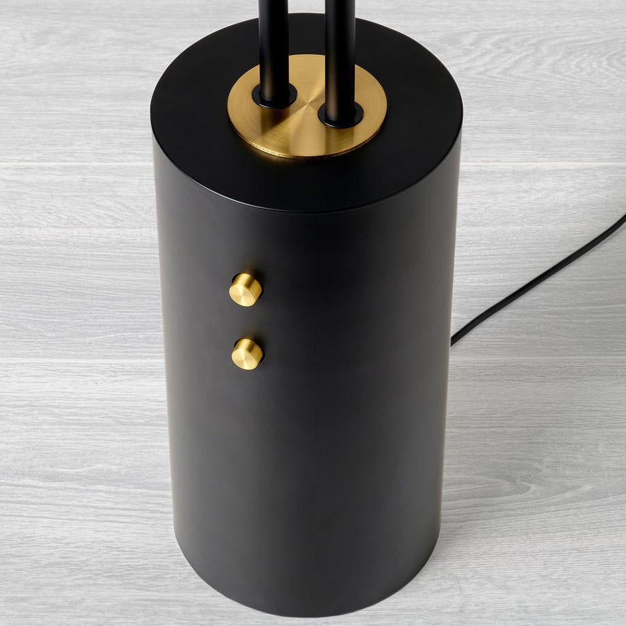 TRÅDNATE floor uplighter/reading lamp, black, 180 cm