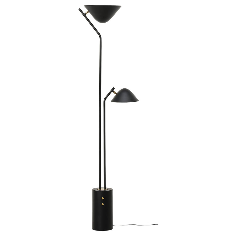 TRÅDNATE floor uplighter/reading lamp, black, 180 cm