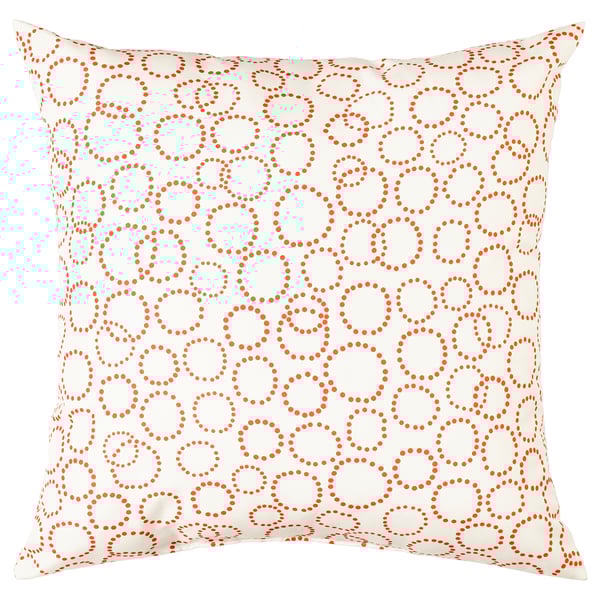 TRÄDASTER cushion, white/orange, 40x40 cm