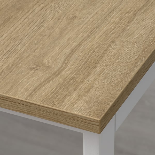 TRÄKUMLA console table, white/oak, 49/172x84x75 cm