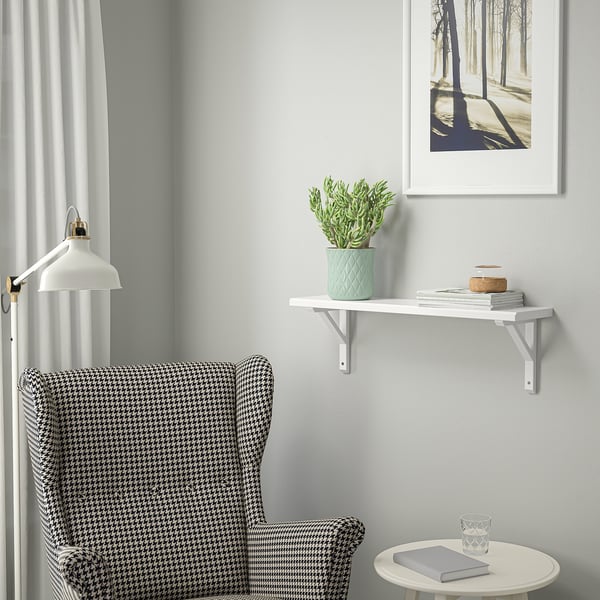 TRANHULT / SANDSHULT wall shelf, white stained aspen, 80x20 cm