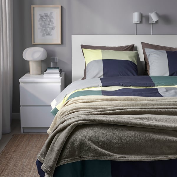 TRATTVIVA bedspread, light grey-green, 230x250 cm