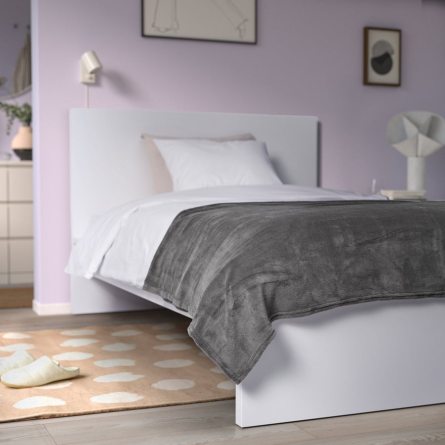 TRATTVIVA bedspread, dark grey, 150x250 cm