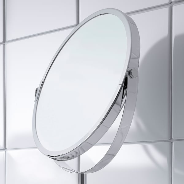 TRENSUM mirror, stainless steel, 17 cm