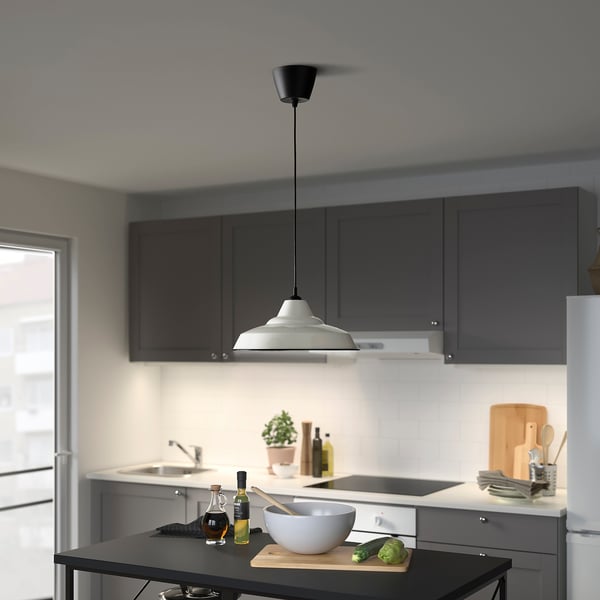 TRETTIOEN pendant lamp, white, 38 cm