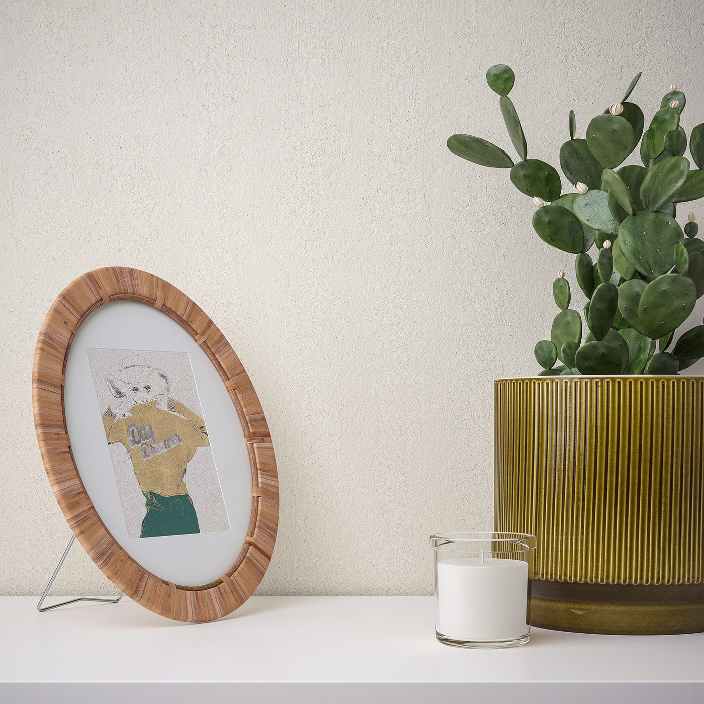 TRIVIALSKOG frame, rattan, 27x30x1.5 cm