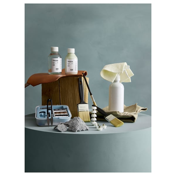 TRIXIG stick-on floor protectors set of 20, grey