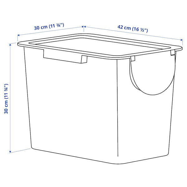 TRÖSKNING bin with lid, light grey-blue, 25 l