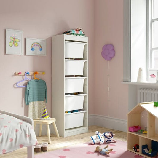 Ikea TROFAST - Combination with containers, white/white,46x30x145 cm