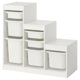 TROFAST storage combination with boxes, white/white, 99x44x94 cm