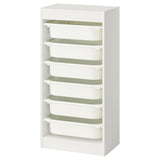 TROFAST storage combination with boxes, white/white, 46x30x94 cm