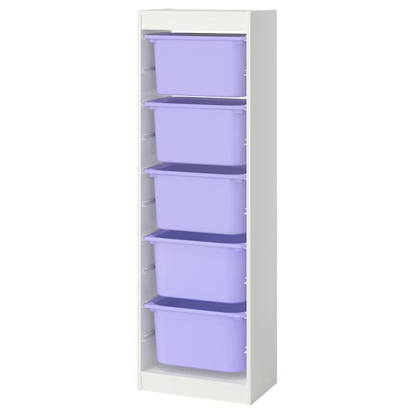 Ikea TROFAST - Combination with containers, white/lilac,46x30x145 cm