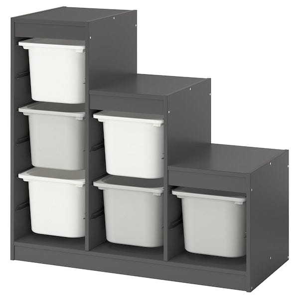 Ikea TROFAST - Combination with containers, gray/white,99x44x94 cm