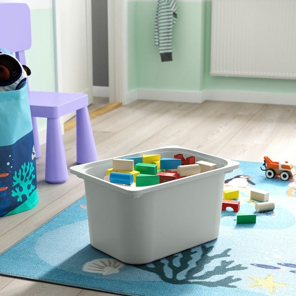 Ikea TROFAST - Combination with containers, pine with salmon white/grey stain,44x30x91 cm