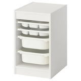 TROFAST storage combination w boxes/trays, white/white, 34x44x56 cm