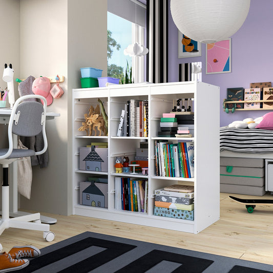 TROFAST storage combination with shelves, room divider/white, 99x44x94 cm