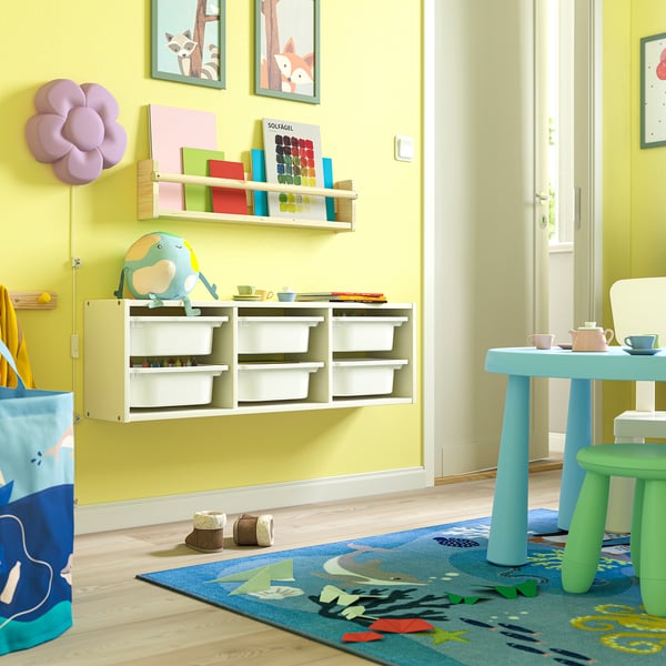 TROFAST wall storage, white/white, 99x21x30 cm