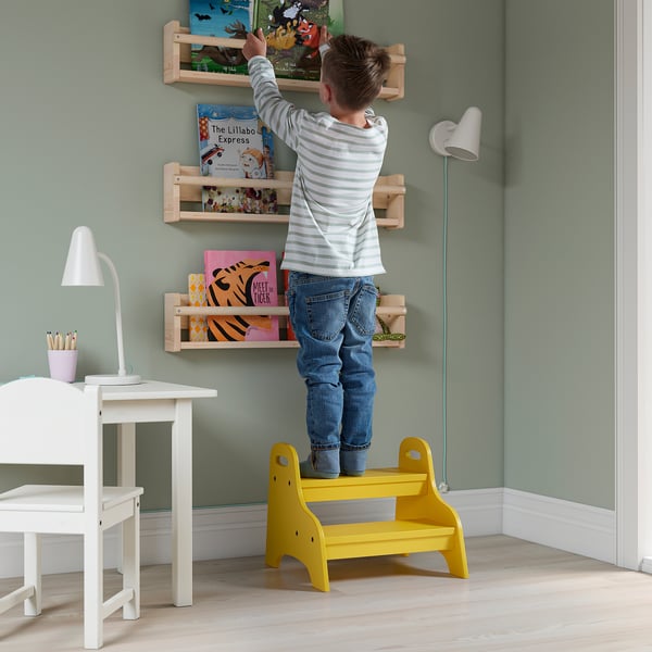 TROGEN children's step stool, yellow, 40x38x33 cm
