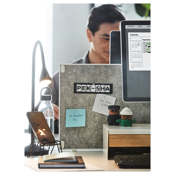 TROTTEN noticeboard, white, 76x33 cm