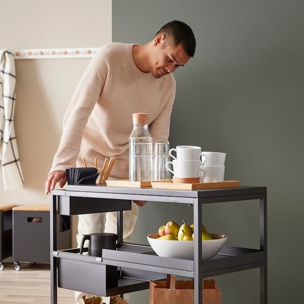 Ikea TROTTEN - Trolley, anthracite, 80x40 cm