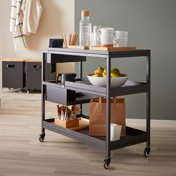 TROTTEN trolley, anthracite, 80x40 cm