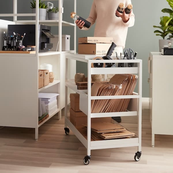 Ikea TROTTEN - Trolley, white, 80x40 cm