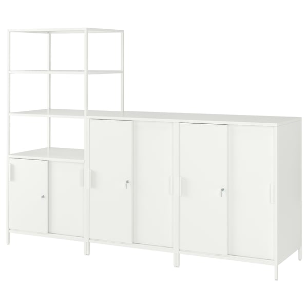 TROTTEN cabinet combination, white, 240x180 cm