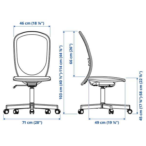 Ikea TROTTEN/FLINTAN / EKENABBEN Desk/storage element - and swivel chair beige/white ,