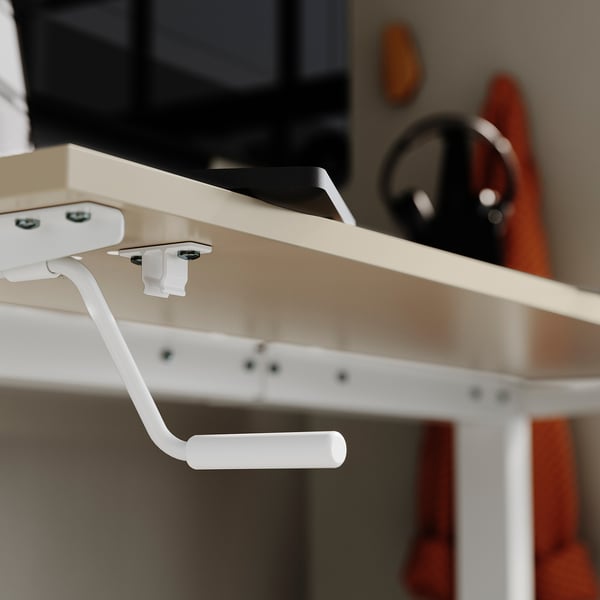 TROTTEN/LIDKULLEN / BESTÅ/LAPPVIKEN desk and storage combination, and swivel chair beige/white