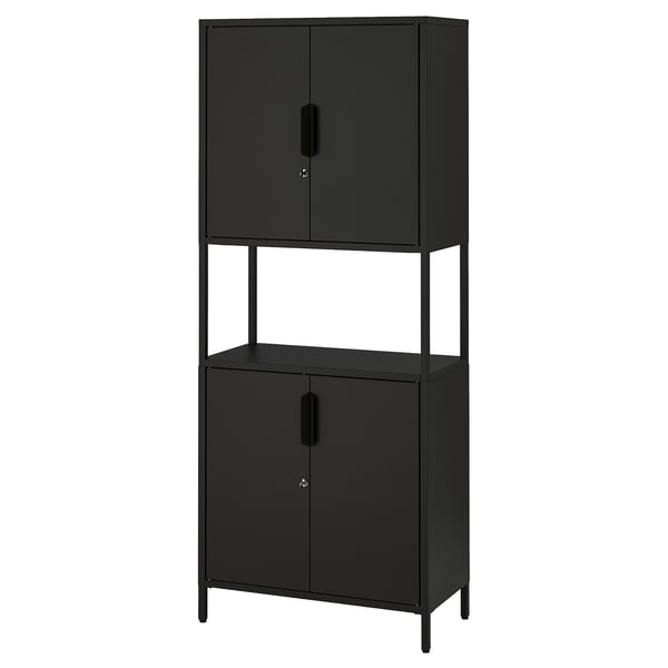 TROTTEN cabinet with doors, anthracite, 70x35x173 cm