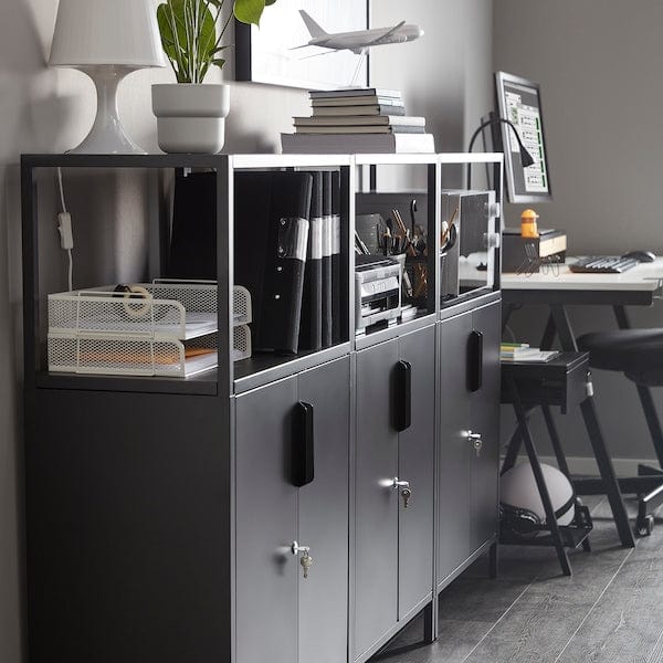 Ikea TROTTEN Cabinet with doors - anthracite 70x110 cm , 70x35x110 cm