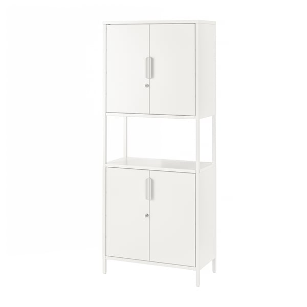 TROTTEN cabinet with doors, white, 70x35x173 cm