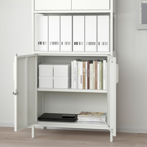 TROTTEN cabinet with doors, white, 70x35x173 cm