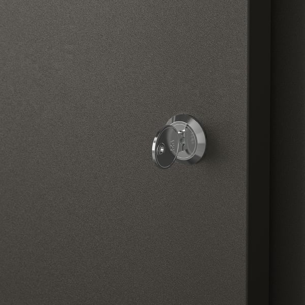 TROTTEN cabinet with sliding doors, anthracite, 160x110 cm