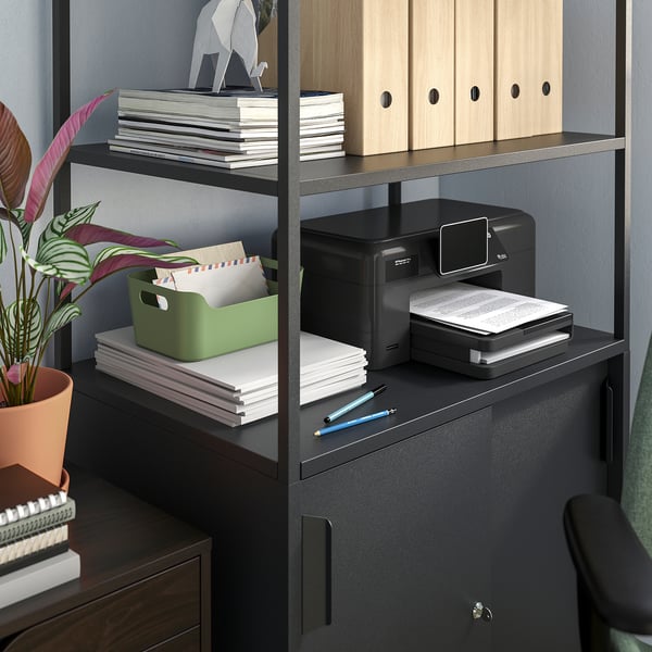 TROTTEN cabinet with sliding doors, anthracite, 80x55x180 cm