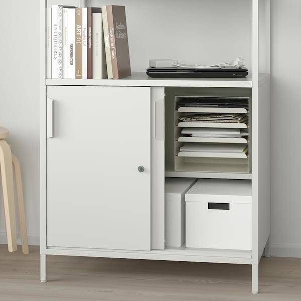 Ikea TROTTEN - Cabinet with sliding doors, white, 80x55x180 cm