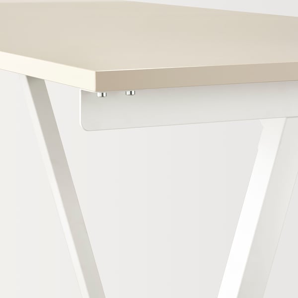TROTTEN desk, beige/white, 120x70 cm