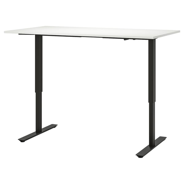 TROTTEN desk sit/stand, white/anthracite, 160x80 cm