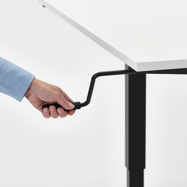 TROTTEN desk sit/stand, white/anthracite, 120x70 cm