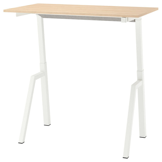 TROTTEN desk sit/stand, electric ash effect/white, 120x70 cm