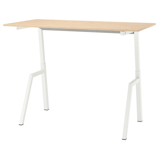 TROTTEN desk sit/stand, electric ash effect/white, 160x80 cm