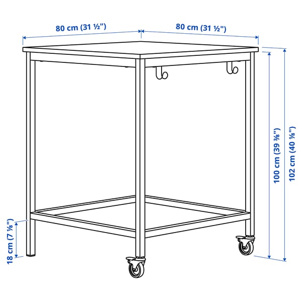TROTTEN table, beige/anthracite, 80x80 cm