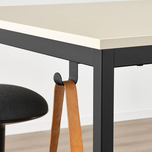 TROTTEN table, beige/anthracite, 80x80 cm