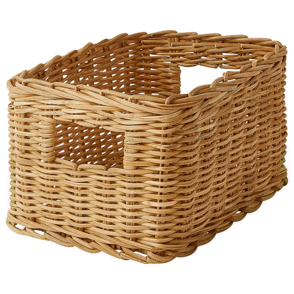 TRUMMIS basket, handmade rattan, 18x25x14 cm