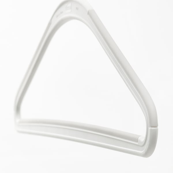 TRYSSE hanger, white/grey, 42 cm, 5 pack